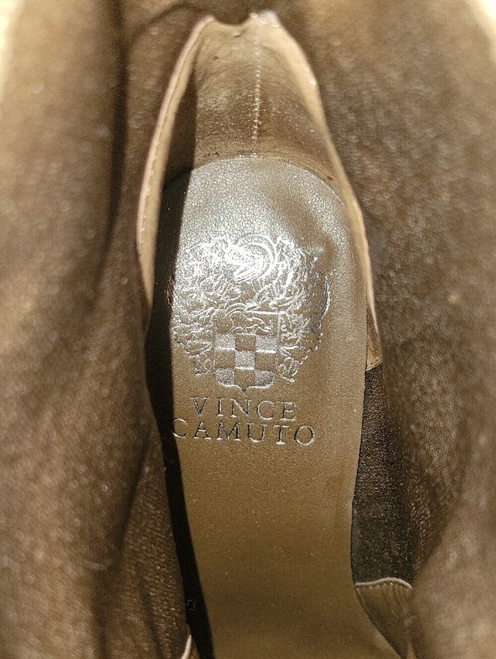 Vince Camuto Catheryna Taupe Suede Ankle Boots Size 6 Boho Pointed Toe - Picture 2 of 8